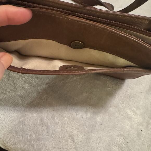 Lucky Brand Leather Crossbody Shoulder Bag Organizer Brown Boho Small wallet - Picture 5 of 7